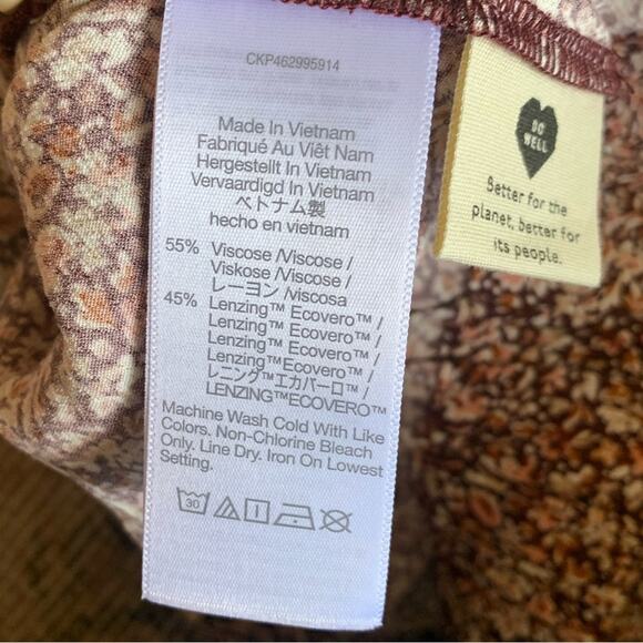 Madewell size xs muticolor pink floral wrap top long sleeve - Picture 3 of 5